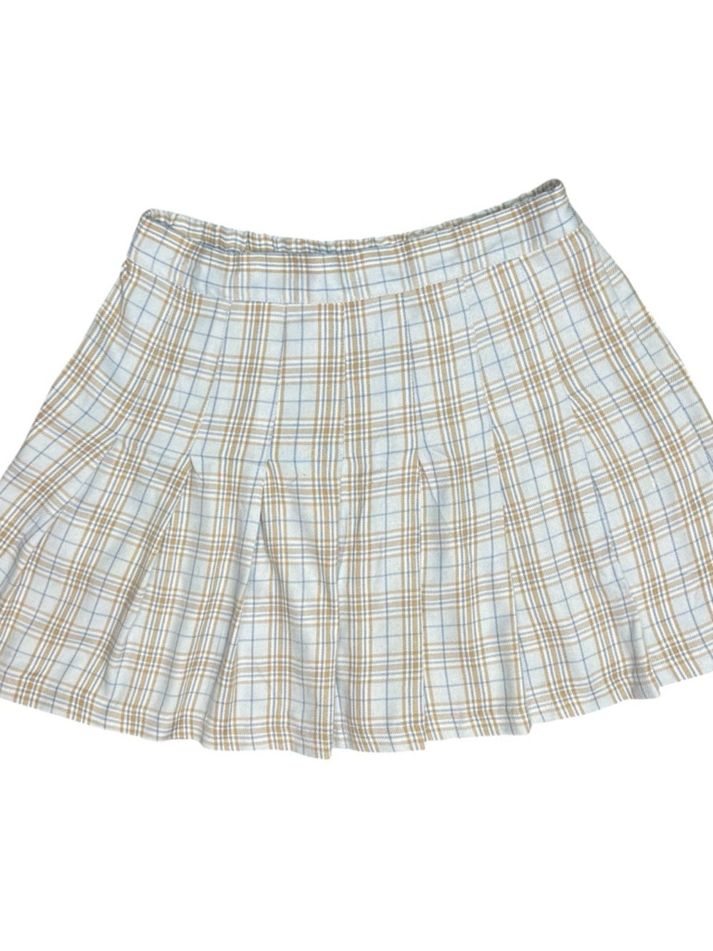Pleated Plaid Mini Skirt